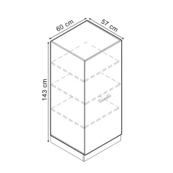 Hochschrank R-Line Bordeaux Hochglanz 60 cm mit großer Tür Vicco