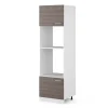 Hochschrank R-Line Grau 60 cm mit offenen Regalen, und Türen Vicco
