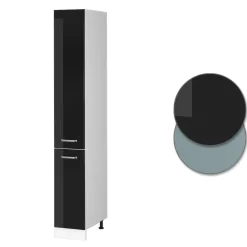 Hochschrank R-Line Schwarz Hochglanz 30 cm mit Türen Vicco