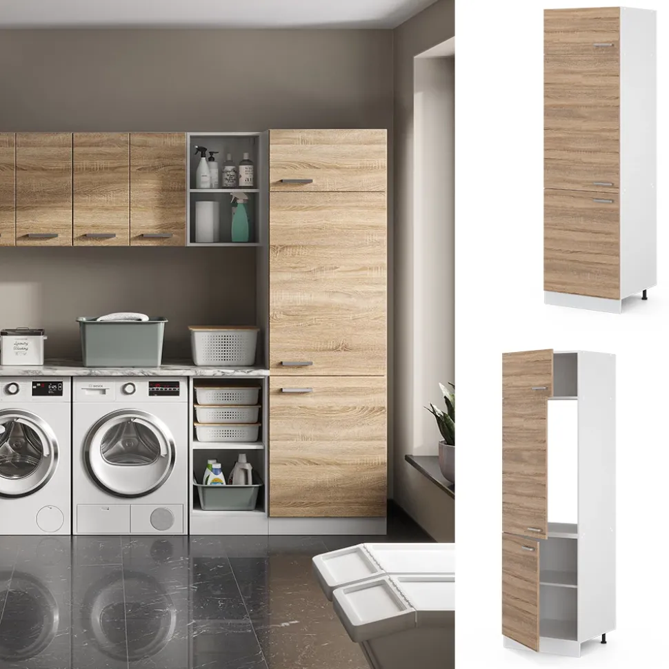 Hochschrank R-Line Sonoma 60 cm mit Türen Vicco