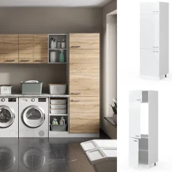 Hochschrank R-Line Weiß Hochglanz 60 cm mit Türen Vicco