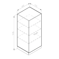 Hochschrank R-Line Weiß Hochglanz 60 cm mit großer Tür Vicco