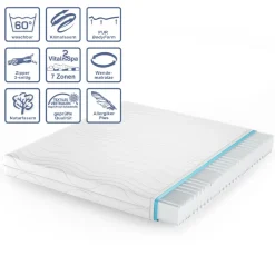 Kaltschaummatratze Weiß 160 x 200 cm 20cm Höhe Vitalispa