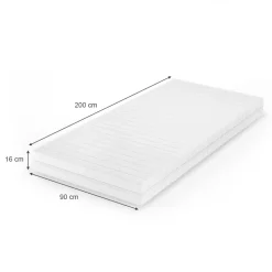 Kaltschaummatratze Weiß 90 x 200 cm H2 Härtegrad, 7Zonen Vitalispa