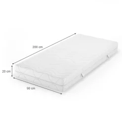 Kaltschaummatratze Weiß 90 x 200 cm 20cm Höhe Vitalispa