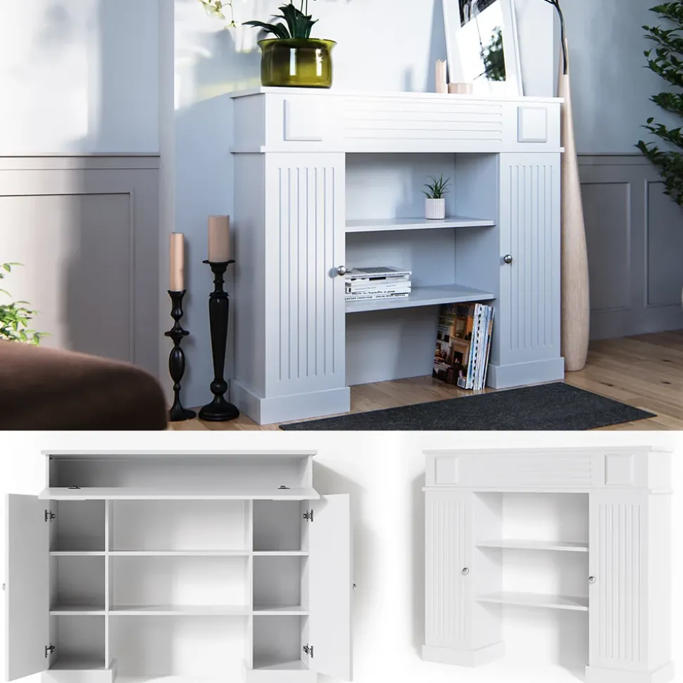 Kaminumrandung Weiß 119.5 x 103 cm Vicco