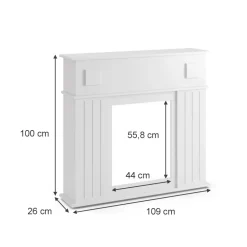 Kaminumrandung Weiß 109 x 100 cm Vicco