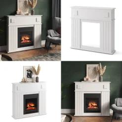 Kaminumrandung Weiß 109 x 100 cm Vicco