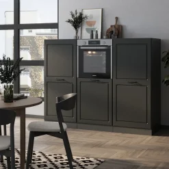 Küchenblock R-Line Anthrazit Landhaus/Anthrazit 180 cm ohne Arbeitsplatte Vicco