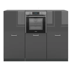 Küchenblock R-Line Anthrazit Hochglanz/Anthrazit 180 cm ohne Arbeitsplatte Vicco