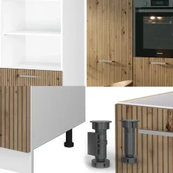 Küchenblock R-Line Artisan Eiche/Weiß 180 cm ohne Arbeitsplatte Vicco