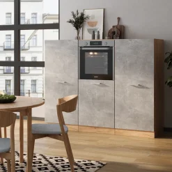 Küchenblock R-Line Beton/Goldkraft Eiche 180 cm ohne Arbeitsplatte Vicco