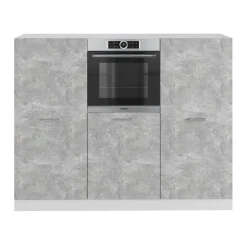 Küchenblock R-Line Beton/Weiß 180 cm ohne Arbeitsplatte Vicco