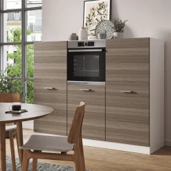 Küchenblock R-Line Edelgrau/Weiß 180 cm ohne Arbeitsplatte Vicco