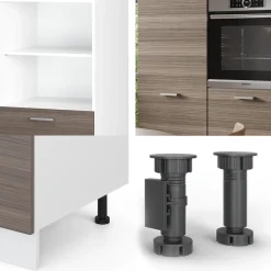 Küchenblock R-Line Edelgrau/Weiß 180 cm ohne Arbeitsplatte Vicco