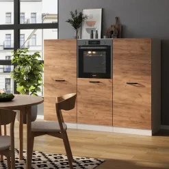 Küchenblock R-Line Goldkraft Eiche/Weiß 180 cm ohne Arbeitsplatte Vicco