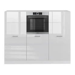 Küchenblock R-Line Weiß Hochglanz/Weiß 180 cm ohne Arbeitsplatte Vicco