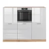 Küchenblock R-Line Weiß Hochglanz/Goldkraft Eiche 180 cm ohne Arbeitsplatte Vicco
