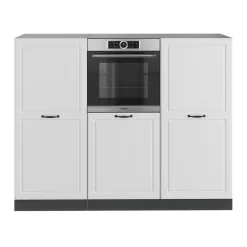 Küchenblock R-Line Weiß Landhaus/Anthrazit 180 cm ohne Arbeitsplatte Vicco