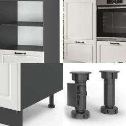 Küchenblock R-Line Weiß Landhaus/Anthrazit 180 cm ohne Arbeitsplatte Vicco