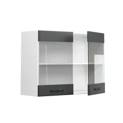 Küchenglasschrank R-Line Anthrazit Landhaus 80 cm Vicco