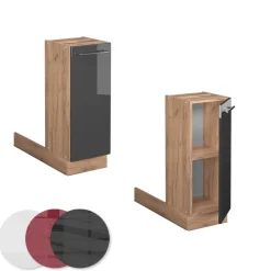 Kücheninsel Fame-Line Anthrazit Hochglanz 30 cm ohne Arbeitsplatte Vicco