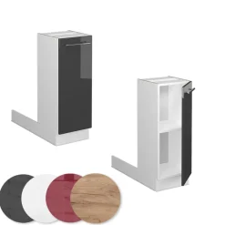 Kücheninsel Fame-Line Anthrazit Hochglanz 30 cm ohne Arbeitsplatte Vicco