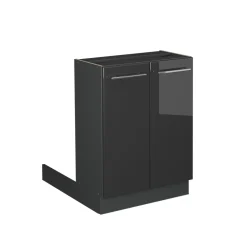 Kücheninsel Fame-Line Anthrazit Hochglanz 60 cm ohne Arbeitsplatte Vicco