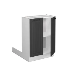 Kücheninsel Fame-Line Anthrazit Landhaus 60 cm ohne Arbeitsplatte Vicco