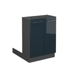 Kücheninsel Fame-Line Dunkelblau Hochglanz 60 cm ohne Arbeitsplatte Vicco