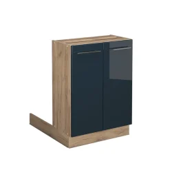 Kücheninsel Fame-Line Dunkelblau Hochglanz 60 cm ohne Arbeitsplatte Vicco