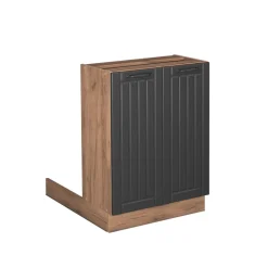 Kücheninsel Fame-Line Dunkelgrau 60 cm ohne Arbeitsplatte Vicco