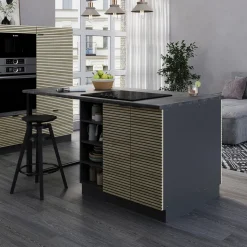 Kücheninsel Fame-Line Eiche Paneel 90 cm ohne Arbeitsplatte Vicco