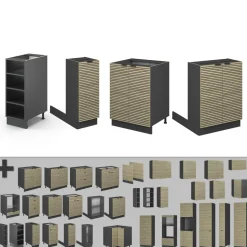 Kücheninsel Fame-Line Eiche Paneel 90 cm ohne Arbeitsplatte Vicco