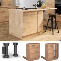 Kücheninsel Fame-Line Goldkraft Eiche 60 cm ohne Arbeitsplatte Vicco