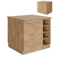 Kücheninsel Fame-Line Goldkraft Eiche 90 cm mit Schublade, ohne Arbeitsplatte Vicco