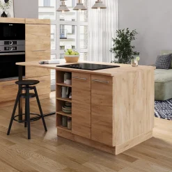 Kücheninsel Fame-Line Goldkraft Eiche 90 cm mit Schublade, ohne Arbeitsplatte Vicco