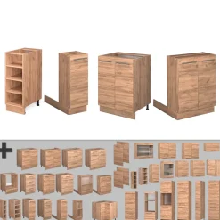 Kücheninsel Fame-Line Goldkraft Eiche 90 cm mit Schublade, ohne Arbeitsplatte Vicco