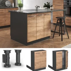 Kücheninsel Fame-Line Goldkraft Eiche 60 cm ohne Arbeitsplatte Vicco