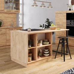 Kücheninsel Fame-Line Goldkraft Eiche 90 cm mit Schublade, ohne Arbeitsplatte Vicco