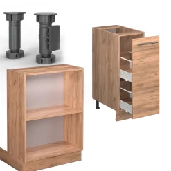 Kücheninsel Fame-Line Goldkraft Eiche 90 cm mit Schublade, ohne Arbeitsplatte Vicco