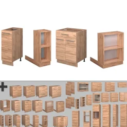 Kücheninsel Fame-Line Goldkraft Eiche 90 cm mit Schublade, ohne Arbeitsplatte Vicco