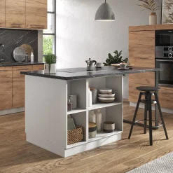 Kücheninsel Fame-Line Goldkraft Eiche/Weiß 90 cm mit Schublade, ohne Arbeitsplatte Vicco