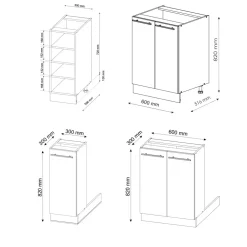 Kücheninsel Fame-Line Grün-Gold Landhaus/Goldkraft Eiche 90 cm ohne Arbeitsplatte Vicco