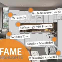 Kücheninsel Fame-Line Grün-Gold Landhaus/Goldkraft Eiche 90 cm ohne Arbeitsplatte Vicco