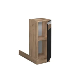 Kücheninsel Fame-Line Schwarz Eiche hochglanz 30 cm ohne Arbeitsplatte Vicco