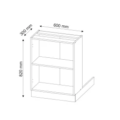 Kücheninsel Fame-Line Weiß 60 cm ohne Arbeitsplatte Vicco