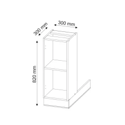 Kücheninsel Fame-Line Weiß 30 cm ohne Arbeitsplatte Vicco