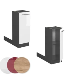 Kücheninsel Fame-Line Weiß Hochglanz 30 cm ohne Arbeitsplatte Vicco