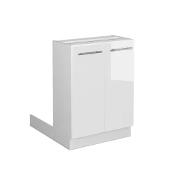 Kücheninsel Fame-Line Weiß Hochglanz 60 cm ohne Arbeitsplatte Vicco